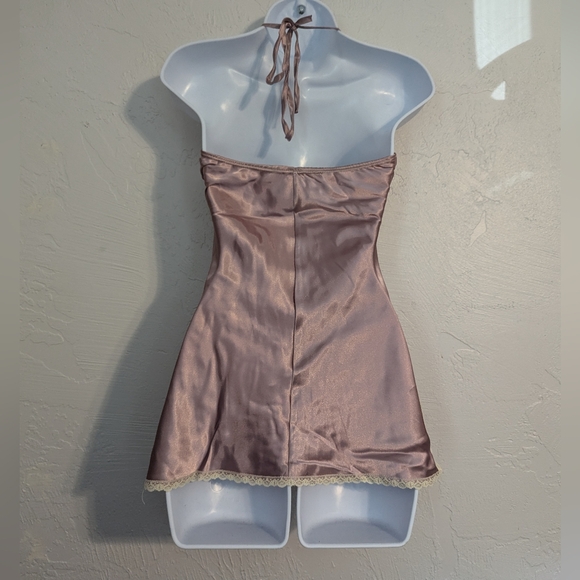 Vintage Y2K Fairy Pink Satin Ethereal Soft Feminine Romantic Sexy Lace HalterTop - Picture 14 of 14